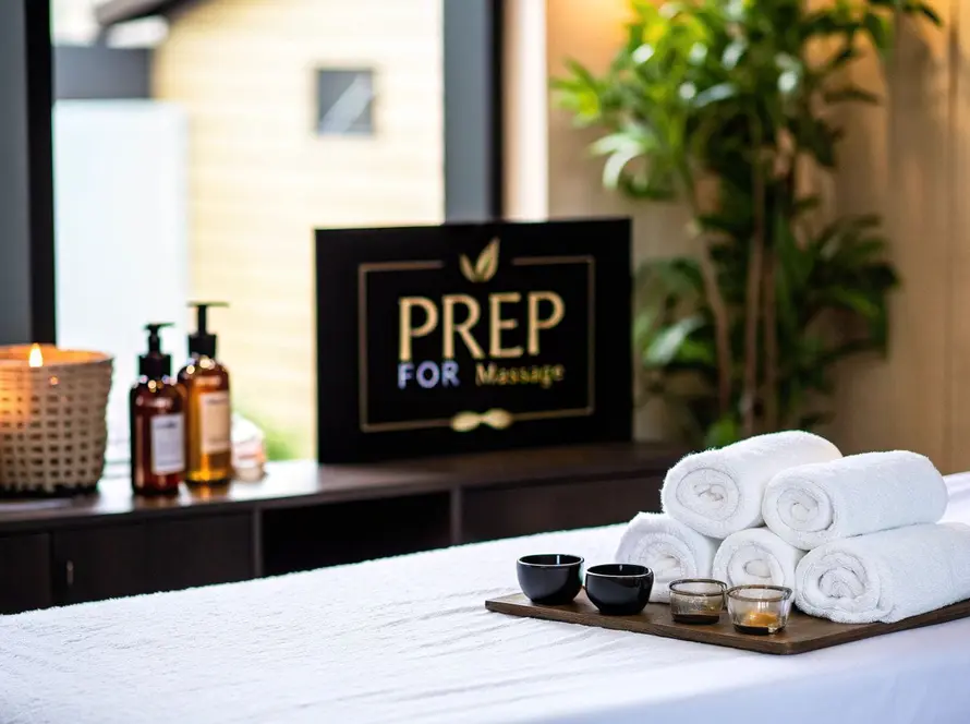 A meditation corner with a floor cushion, incense burner, and golden singing bowl on a tray with a "Find Your Calm" sign.